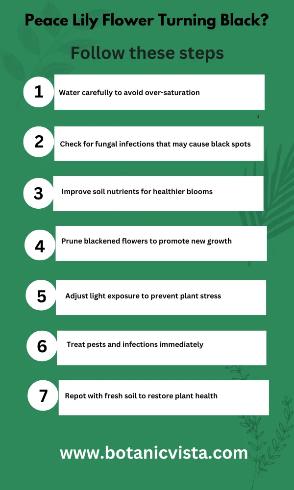 Infographic - Peace Lily Flower Turning Black? 