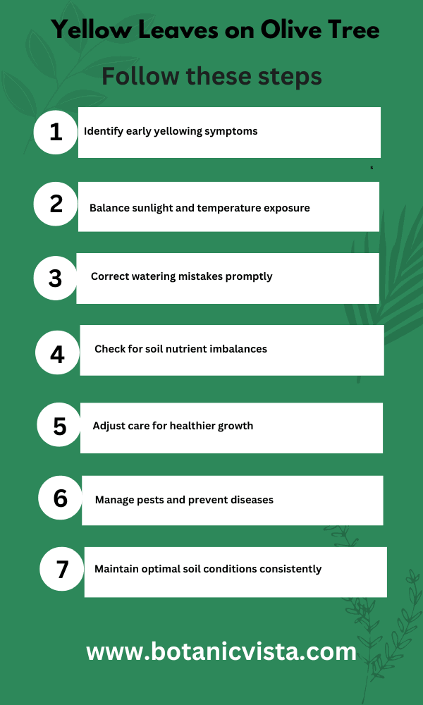 Infographic of Yellow Leaves on Olive Tree