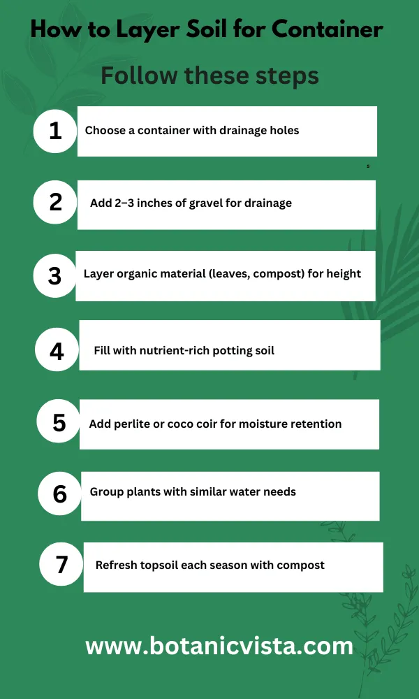 Infographic - How to Layer Soil for Container Gardening